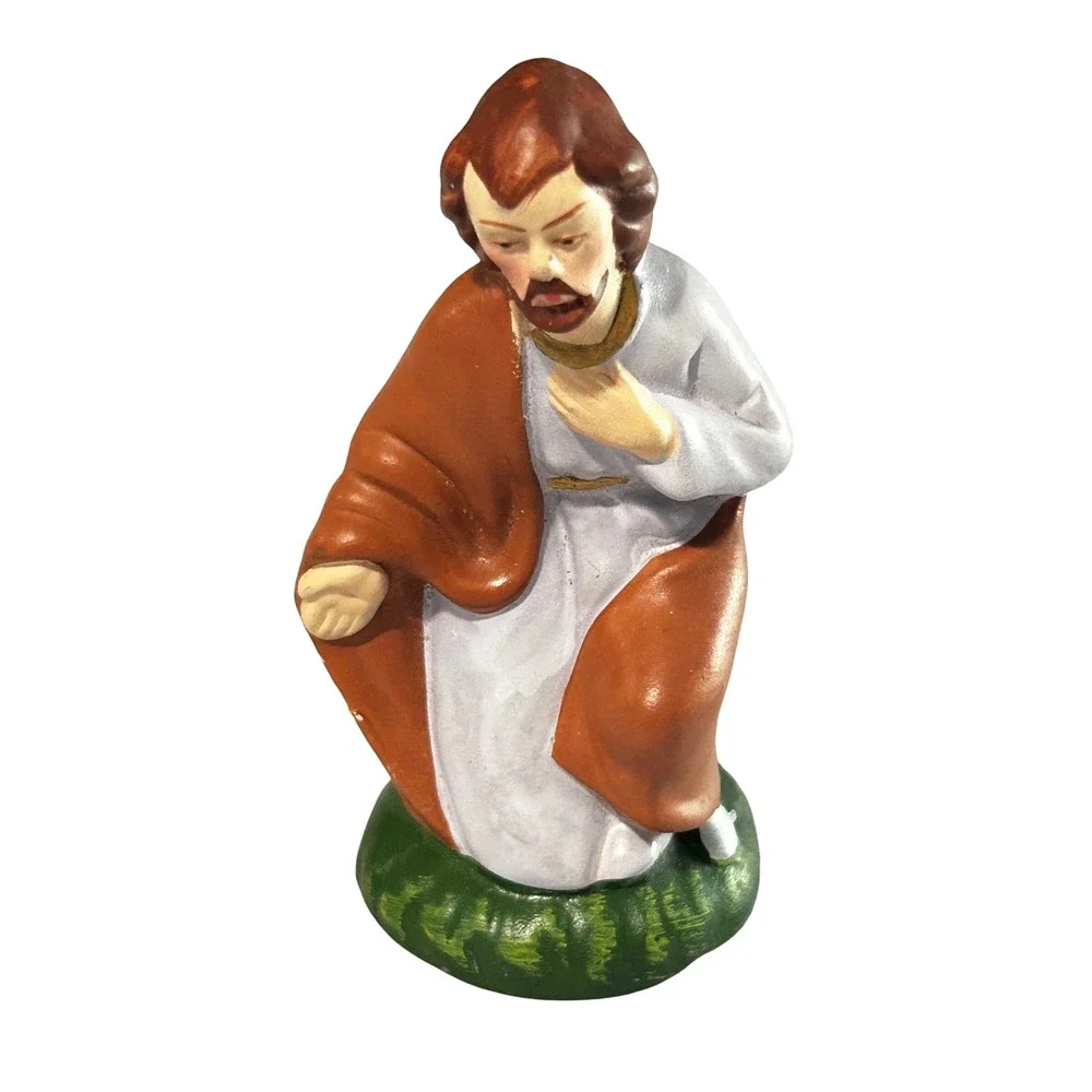 Vintage Chalkware Nativity Scene Figures - Joseph and Wise‎ Man